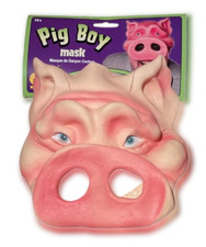 Funny PIG BOY HALF MASK Cartoon Adult Rubber Hog Chinless Face Costume BBQ Gag