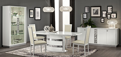 ESF Roma White 9 Piece Dining Room Set Made in Italy by Camelgroup Italy
