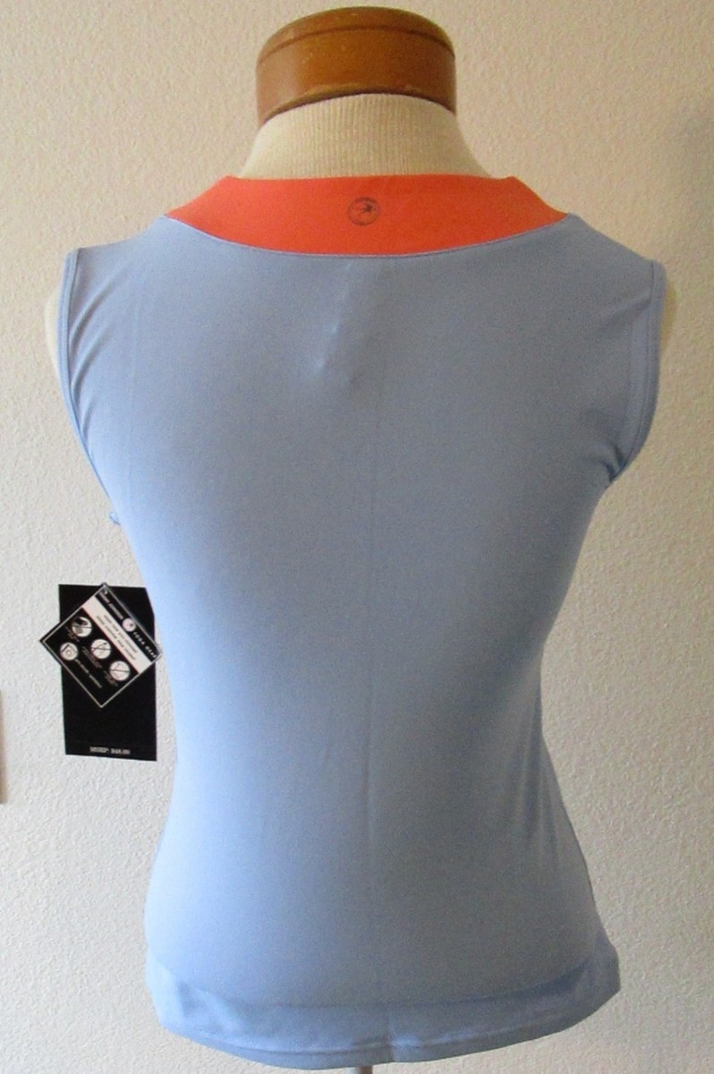 ピーチ様 NWT Sarah Johnson Yoga Wear Womens 1/4-Zip Active Tank Top L Blue