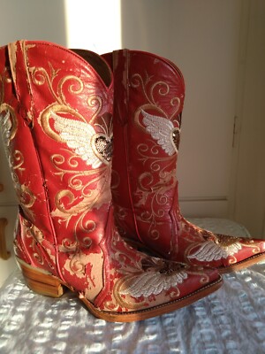 COWBOY BOOTS RED TOTALLY DESTROYD LOOK CAREFULLY ON THE PICTURES GR.40