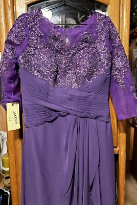 Ladies Jaeden Size 10 Ladies Purple Lace Appliqué Bodice | eBay