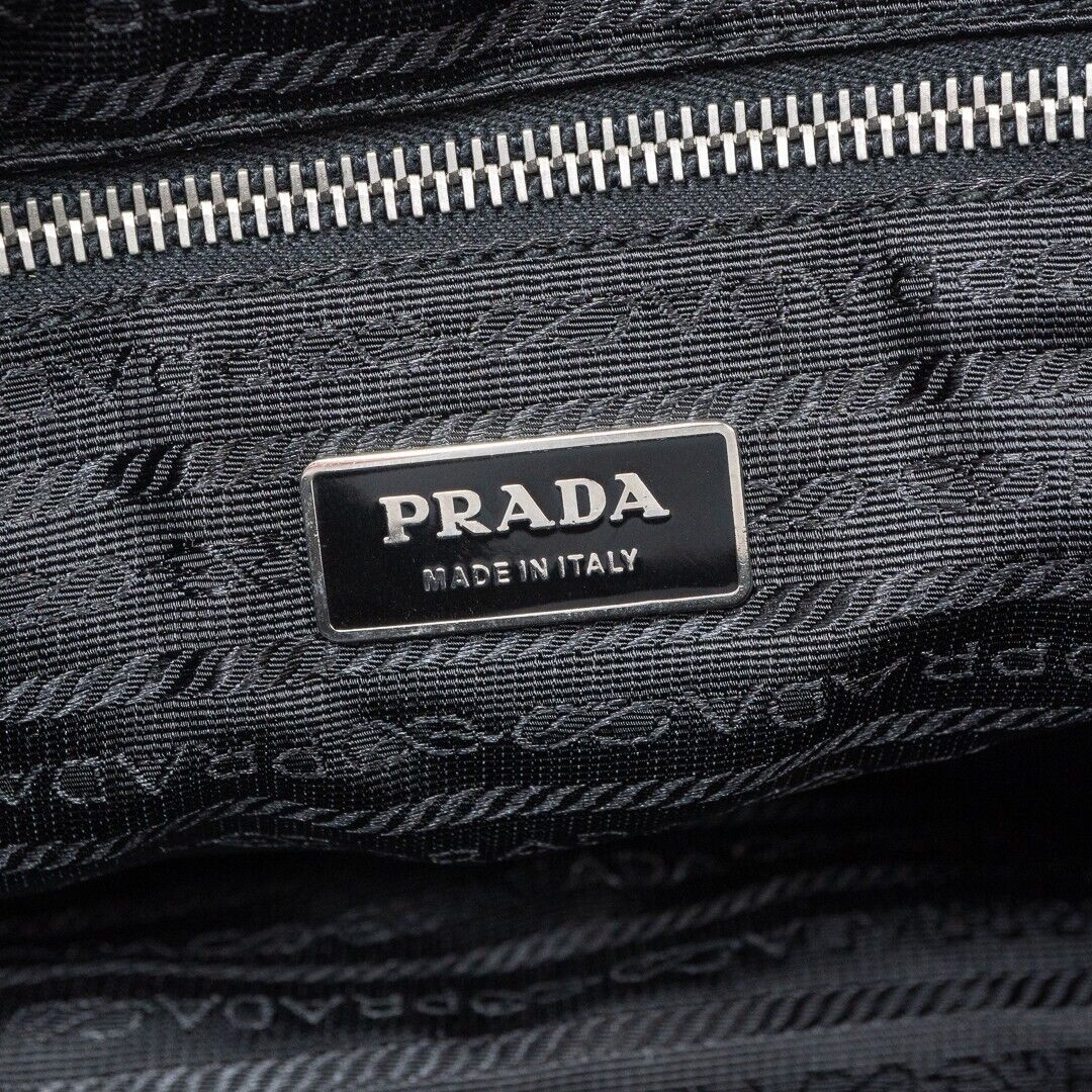 PRADA Vintage Shoulder Bag Black Nylon Saffiano Leather PRADA Vintage Shoulder Bag Black Nylon Saffiano Leather