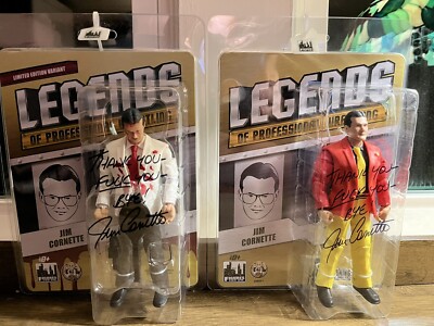 Jim Cornette Signed Figure Bloody Variant Red & Yellow Midnight Express NWA WWE