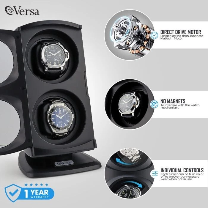 Enrollador de reloj Versa Dual Double 2 para automático (actualizado) negro precio de venta sugerido por el fabricante 159,95 USD Foto 4 de 4