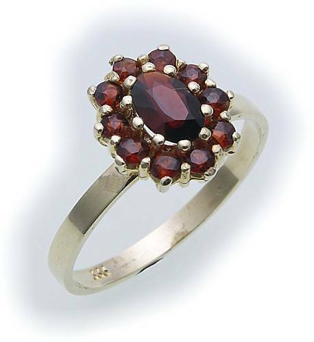 Women's Ring M.Granat IN Gold 333 Garnet All Widths Yellow Quality 8314/3 - Picture 1 of 2