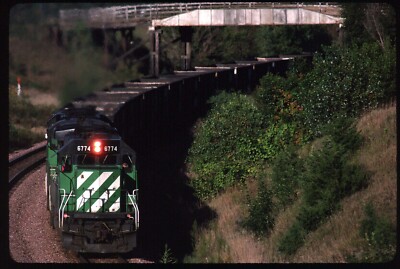 Original Rail Slide - BN Burlington Northern 6774+ Emerald NE 9-16-1993