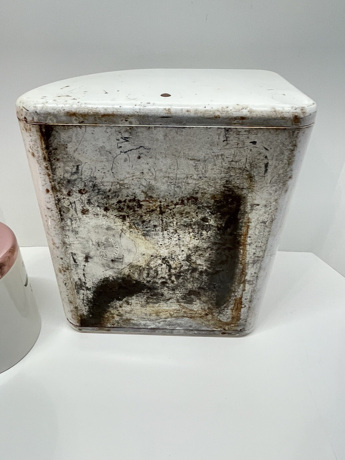 Vintage Ransburg Teapot White Floral Kitchen Metal 4 Canisters & Bread