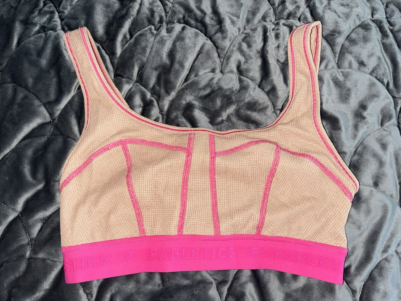 3 Piece Fabletics Waffle Outfit Bra Zip Up Hoodie Leggings Small NWT