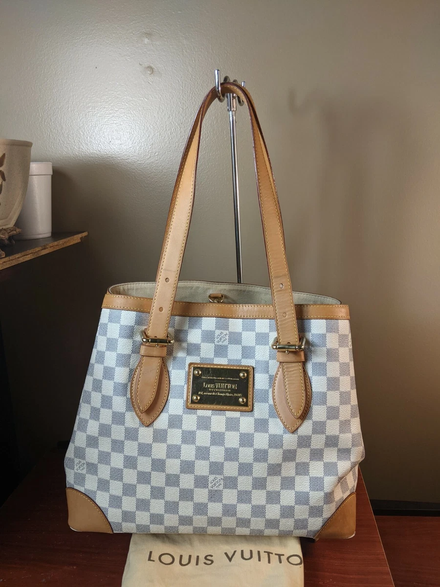 Louis Vuitton White Canvas Damier Azur Hampstead MM Tote Bag Louis Vuitton