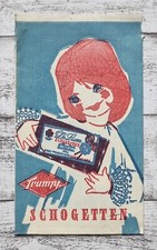 Schogetten Trumpf T&uuml;te Papier Kaufladen Fahrrad Werbung Reklame Vintage Deko alt