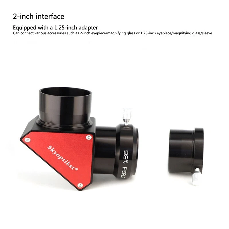 Espejo diagonal Skyoptikst 2 pulgadas 90 grados, 99% alto reflectante para telescopio Foto 4 de 4