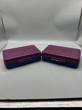 2 Spacemaker Pencil Box Purple  Blue Vintage 90's Plastic Storage Case
