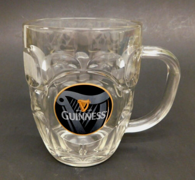 Luminarc Guinness Pint Tankard Beer Mug Thumbprint Dimpled Glass 16oz