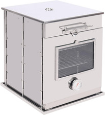 Stainless Steel 304 Fastfold Camping Oven with 3 Tier Grill, Portable Outdoor Ca