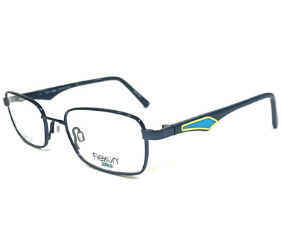 Flexon Junior Eyeglasses Frames TAURUS 424 Blue Rectangular Full Rim 46-18-130