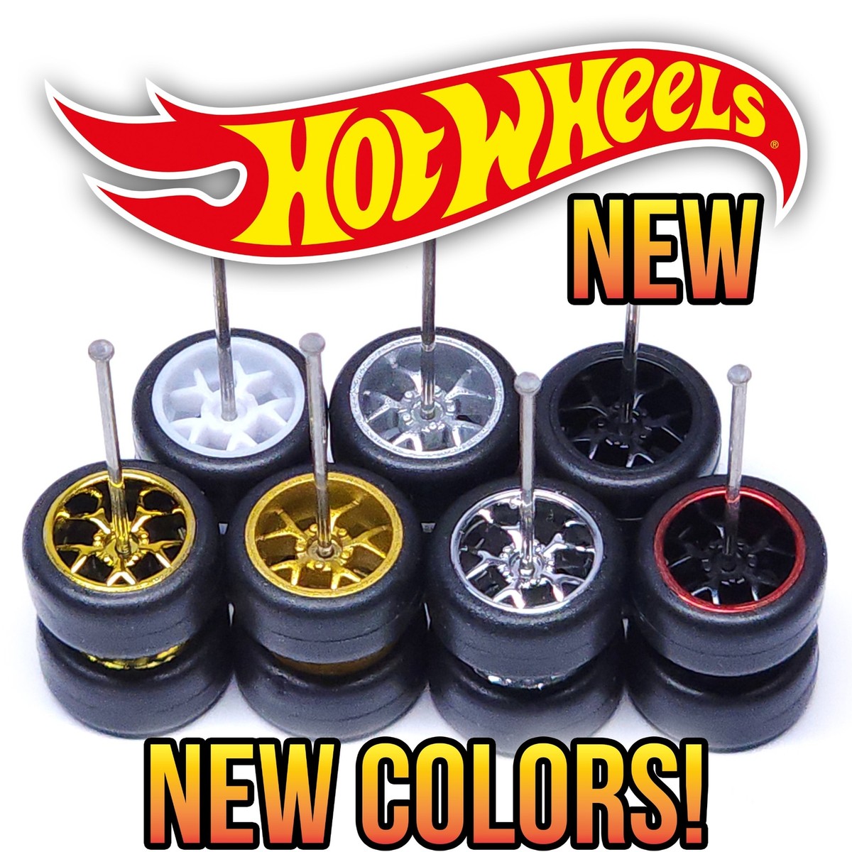 MMR 1/64 Scale BBS SR Style Wheels & Tires - 10-Spoke Real Riders For Hot Wheels