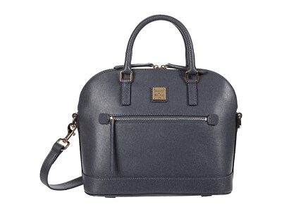 Dooney and Bourke Saffiano leather grayish brown zip nod back back dooney bourke saffiano domed zip satchel (Brown chain NOT  main image 3