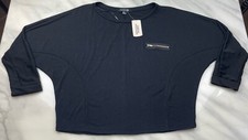 NWT Forever 21 Women’s Black 3/4 Sleeve T-Shirt Size Medium Made In USA Knit Top