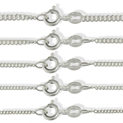 STERLING SILVER CURB CHAIN 16 18 20 22 24 30 925 FLAT