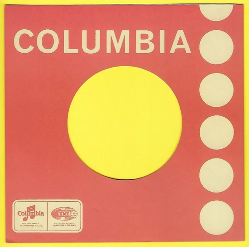 COLUMBIA (light red) - REPRODUCTION RECORD COMPANY SLEEVES - (pack of 10)