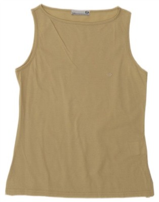 Sergio Tacchini Womens Milano Vest Top UK 12 Medium Beige Cotton BA08