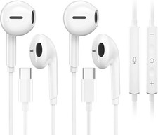 2 Packs USB C Headphones for Iphone 17/16/15 Pro Max Ipad plus Type C Earphones