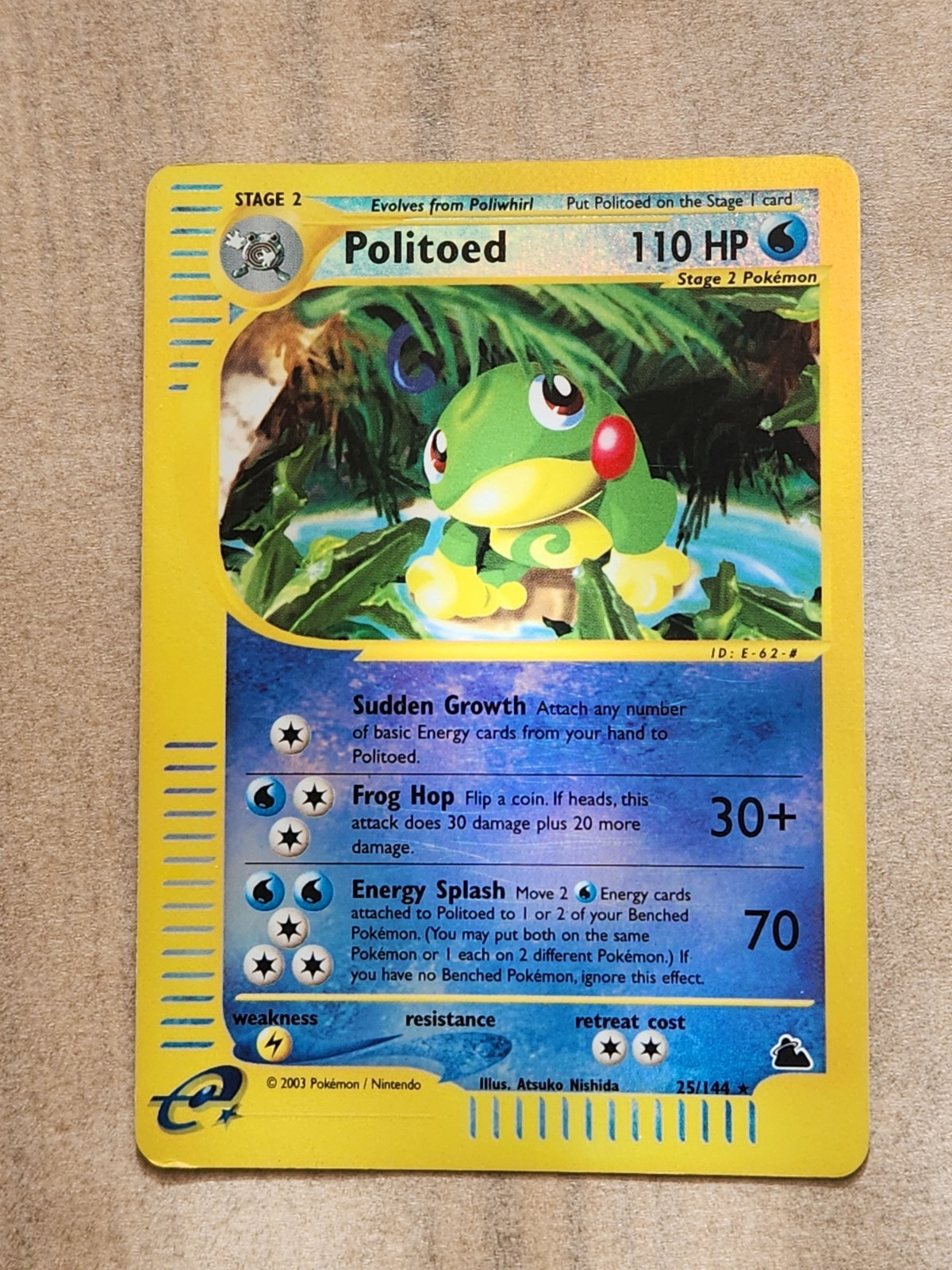 Politoed Reverse Holo 25/144 - Skyridge - Pokemon Card Trade Collect tcg E Serie