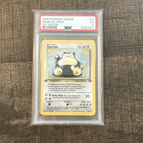 Snorlax 11/64 Jungle Holo 1st Edition PSA 5