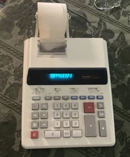 CASIO Printing Calculator FR-1215S Retro Beige Electronic Desktop Used Works