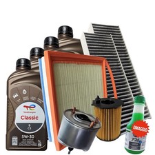 Kit Tagliando Per Citroen Berlingo 1.6 Hdi 75 90 110 115 Filtri Olio 5W30 Total