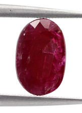 1.55 CT Natürlich Rubin Unbehandelt Dunkel Rosa Rot Edelstein Facettiert Oval