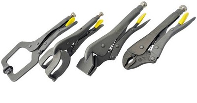 Schweißer Gripzangen-Set eco 4-tlg / Standard Breitmaul C-Grip 2-Punkt WELDINGER