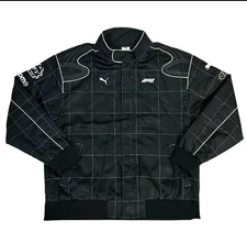 Men PUMA F1 Racing Full Zip Jacket Black Casual Athletic Sweater 631639 01 Sz L