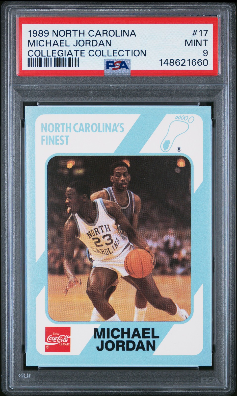 1989 COLLEGE COLLECTION NORTH CAROLINA #17 MICHAEL JORDAN PSA 9