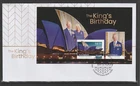 Australia 2025: The King's Birthday First Day Cover with Mini-Sheet. Fine Used.