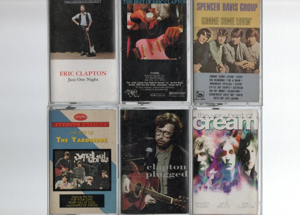 Yardbirds Spencer Davis Group Cream Clapton Lot 6 VG Vintage Cassettes Tested - Image 2 of 3