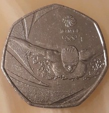 Rare 2016 Team GB Swimmer 50 Pence Circulated 