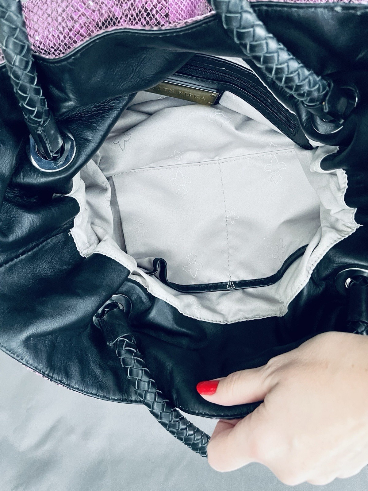 Judith Ripka PYTHON Embossed Leather THISTLE/PURP… - image 12