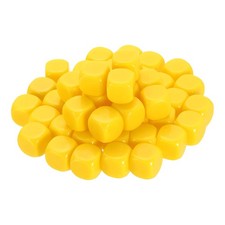 50Pcs Rounded Blank Six Sided Dice 20mm/0.8inch Acrylic Dice, Yellow