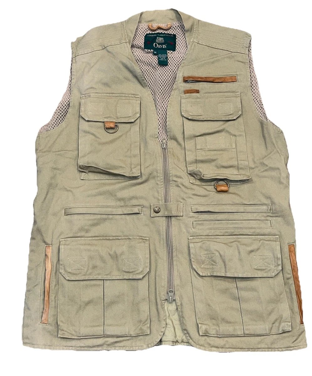 Gilet Cuir Vintage Orvis Sportsman - Taille XL (46-48) - Marron Daim - Homme