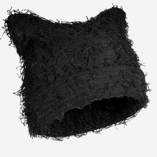 Fuzzy Cat Ear Beanie Knit Hat Shaggy Winter Kawaii Punk Unisex Adults