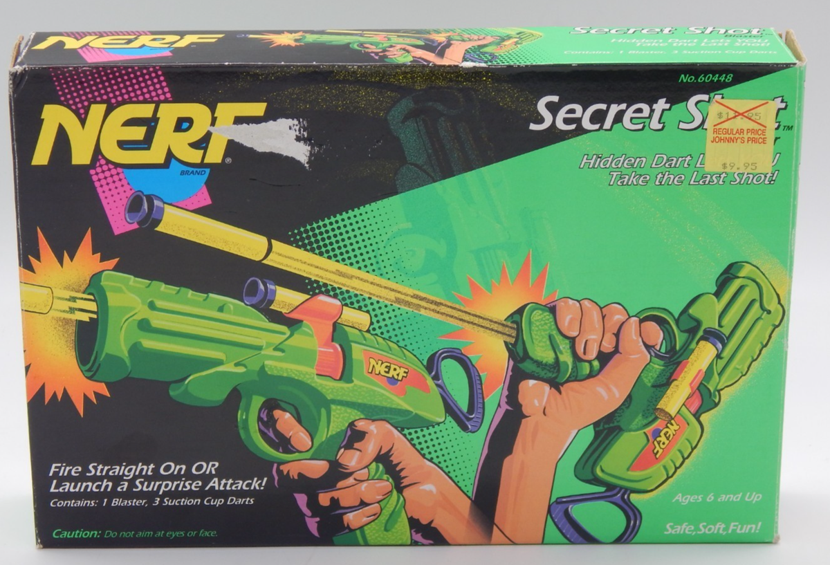 VTG 1994 Nerf #60448 Secret Shot Blaster With Box 3 Darts (not