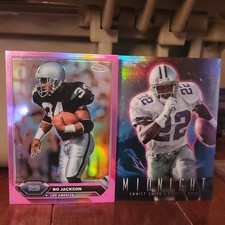 Topps Chrome Bo Jackson Los Angeles & Emmitt Smith Dallas Football Card Lot (2)
