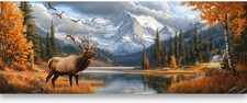 Large 5D Diamond Art Kits for Adults, Elk Diamond Painting Art Animals DIY Full