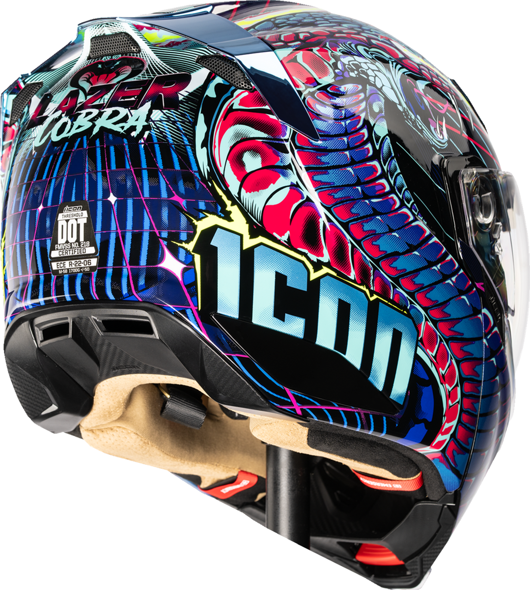 ICON Threshold™ Modular Helmet - Synthwave Lazer Cobra - Blue - XL