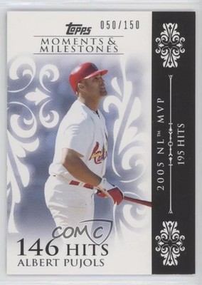 2008 Topps Moments & Milestones 50/150 Albert Pujols (2005 NL MVP 195 Hits) b9e