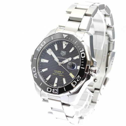 TAG HEUER Stainless Steel Watch WAY201A Aquaracer Caliber 5 Date Automatic Men's