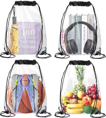 4 Stück Durchsichtiger Rucksack, Clear Bags Festival, Transparente Wasserdichte 