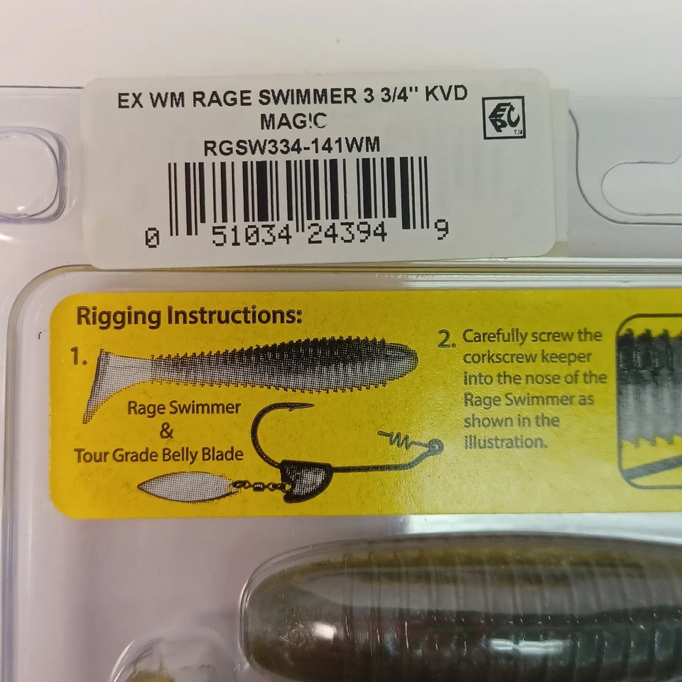 Strike King Rage Swimmer 3 3/4 KVD Magic Soft Bait Lure Lot Of 4 Packages - Image 4 of 4