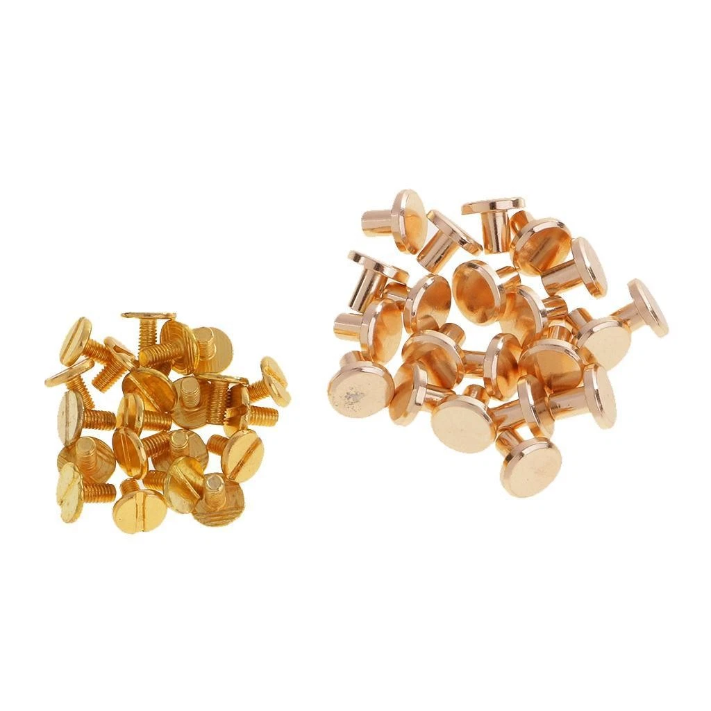 4 Rivetti A Sfera In Ottone Con Anello A D Per Borse In Pelle - Colore Argento - Accessori Fai Da Te - 3